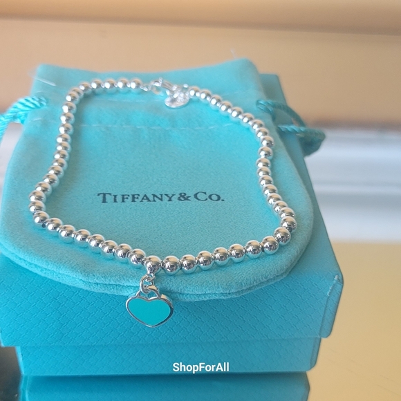 Tiffany & Co. Silver Bead Bracelet heart Tag - Picture 2 of 14